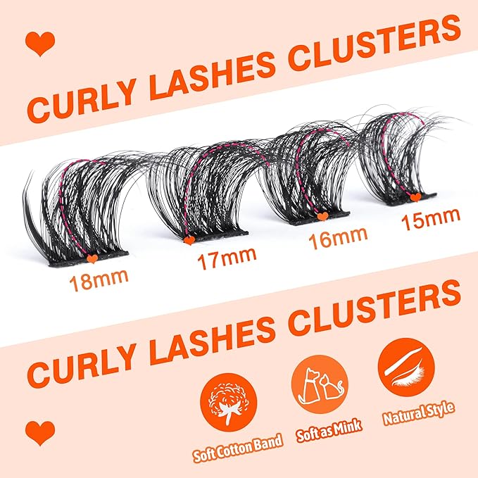 Full Cluster Lashes Natural Strips False Eyelashes Wispy Individual Lashes that Look Like Extensions 7 Pairs Multipack by Eefofnn