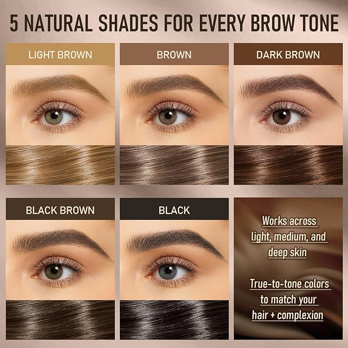 Dual-Ended Microblading Eyebrow Pencil for Women, 2 in 1 Liquid Eyebrow Pencil with Curved Tip and 4D Brow-Fection Microblading Pen, Shaped Fill HairLike Waterproof Lasting Eyebrows 05 Black
