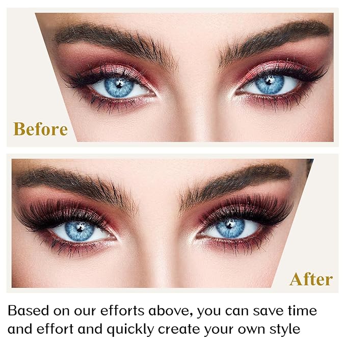 Lash Clusters B02 D Curl 14mm DIY Eyelash Extensions C D Curl B&Qaugen Mega Volume Individual Lashes Eyelash Clusters Extensions Individual Lashes Cluster DIY at Home 72 Clusters Lashes (NM-D-14mm)