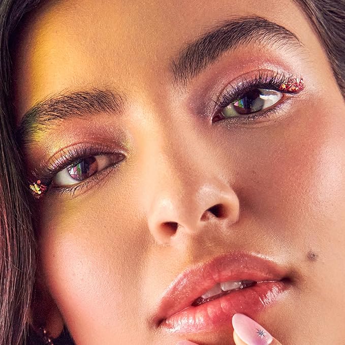 imPRESS X WICKED: FOR GOOD Press On Self Adhesive Eyelashes, ‘Friends Till The End’, 8mm-10mm Natural Volume Press On Lashes, Purple Glitter, 12 Lash Clusters & Non-Stick Mini Applicator