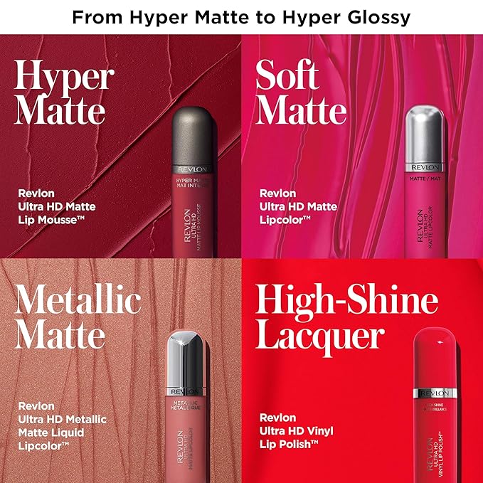 Revlon Ultra HD Vinyl Lip Polish, Liquid Lipstick, So Shady, Violet Brown Gloss