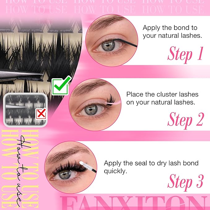 Lash Clusters with Spiky Lash Clusters Kit Volume Clusters Eyelash Extension 10-18MM Thick Individual Lashes D Curl Cluster Eyelash Extensions with Lash Brush3D DIY Lash Extension at Home (No Glue)
