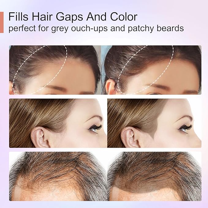 Acomler Root Cover Up Hair Powder for Thinning, Grey Hair - Dark Brown for Hairline Shadow, Eyebrows, Beard Line, Bald Spots (Blonde)