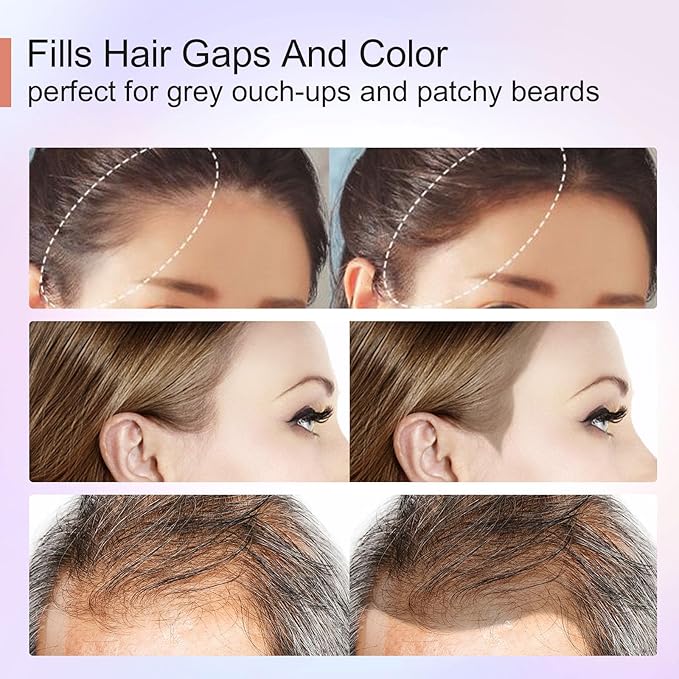 Acomler Root Touch Up Powder - Dark Brown (Gray) for Thinning Hair, Grey Coverage, Hairline Shadow, Eyebrows, Beard Line, and Bald Spots