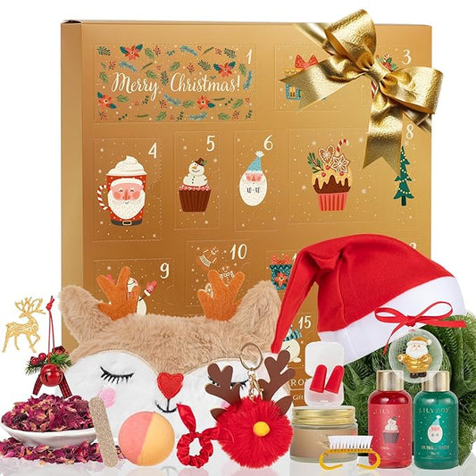 Advent Calendar 2025 Christmas Gifts for Women Mom - Luxury 2025 Gift Box for Christmas, Bath and Body Gift for Sister, Girlfriend, Wife, Mom｜Spa Set Bath Gift Idea for Female Friends