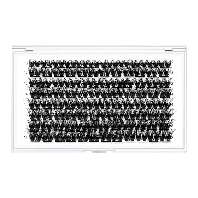 Lash Clusters,96 Pcs Cluster Lashes D Curl 10-18MIX DIY Lash Extensions Eyelash Clusters,KEYYOU Volume Wispy Individual Lashes Soft&Comfortable Easy DIY at Home(Y31,D-10-18MIX)