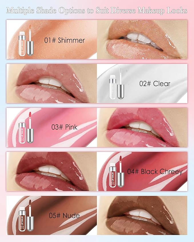 Tinted Lip Gloss Oil, Pink Hydrating Lip Tint Stain, Sheer Lip Treatment Moisturizer, Moisturizing Lip Tint Balm Lipstick Lipgloss, Glow Reviver Lips Care Oil, Christmas Makeup Gift for Women-03