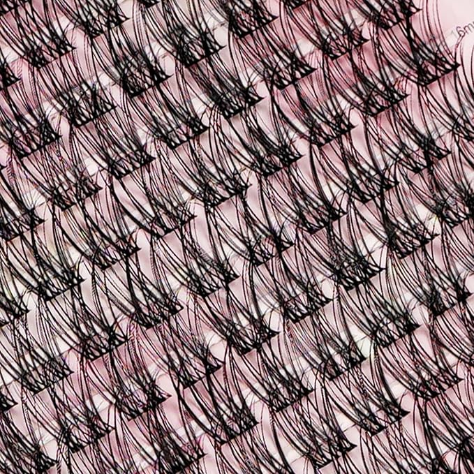 Wispy Lash Clusters 140 Pcs 16mm Mix Eyelash Clusters C Curl Cluster Eyelash Extensions Natural Wispy Cluster Lashes Reusable Individual Invisible Band Lash clusters (QX-16mm)