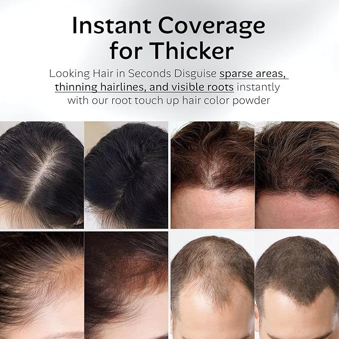 Hairline Powder with Brush Set, Root Touch Up Hair Color for Thinning and Gray Hair Coverage, Waterproof and Sweatproof Hairs Loss and Bald Spot Concealer for Men and Women-Light Camel