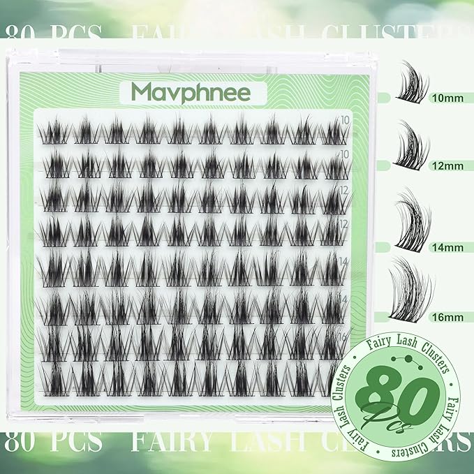 Anime Eyelash Clusters Natural Lash Clusters Fairy Lash Extension Cluster Wispy 3D Fluffy Individual Eyelashes Hair-Like Strokes Cluster Eyelash Extensions C-Curly Feathery Texture Cluster Lashes