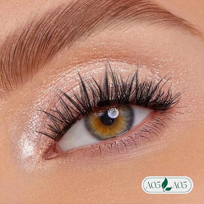 KEYYOU Reusable Magnetic Eyelashes 2 Pair with Applicator No Glue Needed 3D Natural Magnetic Lashes, Easy to Apply & Long Lasting for Daily Use & Events(A05+A05)