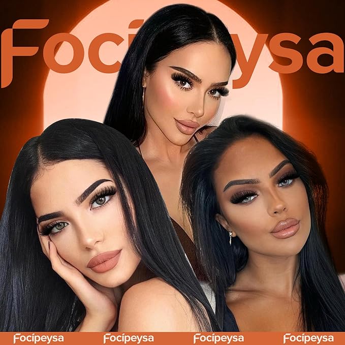 Focipeysa Fluffy Volume False Eyelashes Cat Eye Lashes Thick Fake Eyelashes Dramatic Faux Mink 9D 16mm Pack 7 Pairs