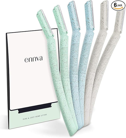 ennva Eyebrow Razor for Women | Dermaplane Facial Razor for Face | Hair Trimmer Face Razor for Body Use | Multipurpose Facial Hair Removal Disposable Blades Eyebrow Tool - 6pcs
