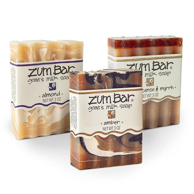 Zum Indigo Wild Goat's Milk Soap Bar - Bar Soap for Hands & Body Made with Essential Oils - 3 oz - Sweet Blends (3 Pack)