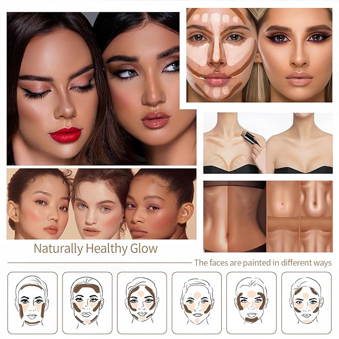 MAEPEOR Cream Blush Stick 15 Colors Lightweight Blendable Contour Highlighter Blush Stick Long Lasting Waterproof Blusher Pen (Highlighter 05)