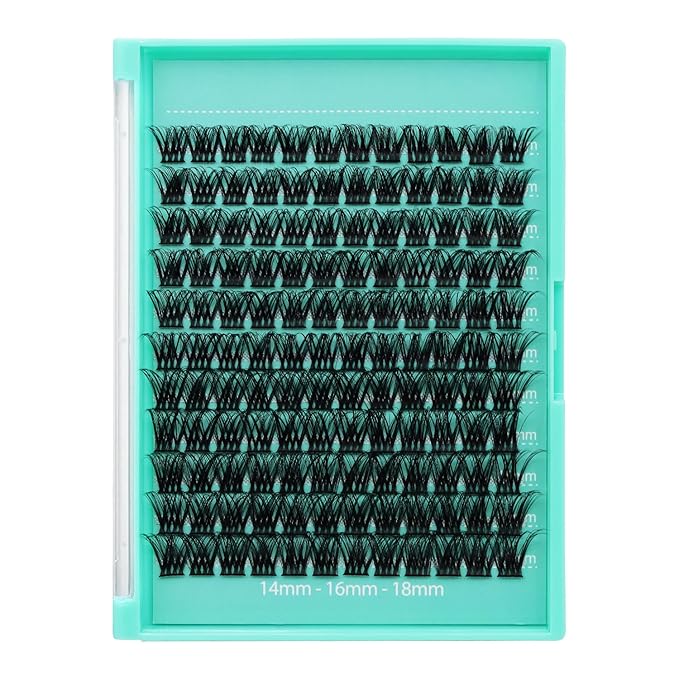 Bodermincer Lash Clusters D Curl Black/Brown/Colored Lashes 10-12-14/12-14-16/16-18-20mm Mixed Lash Clusters Kit For Beginner (Y04# 14-16-18mm Mixed)
