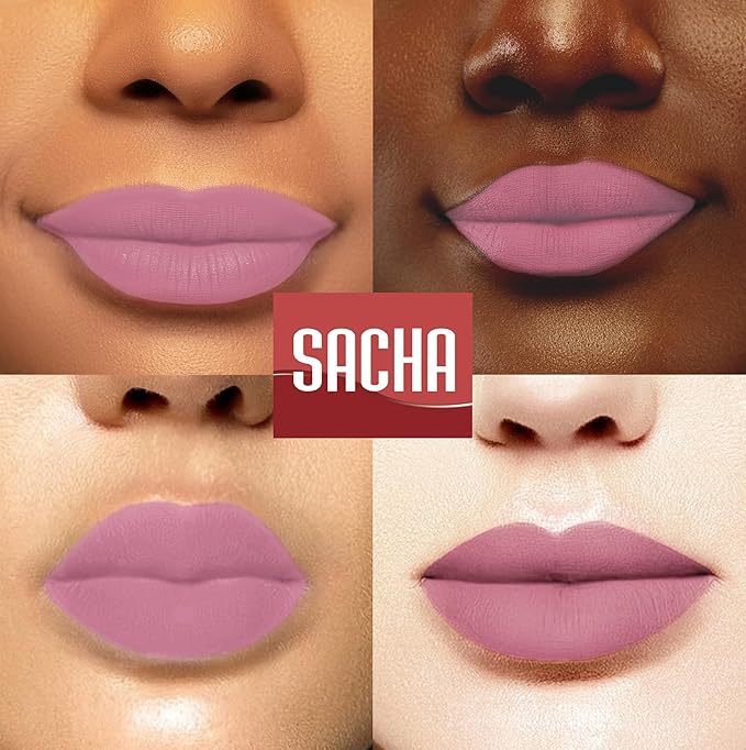 Sacha Cosmetics Intense Matte Lip Velvet Liquid Lipstick, Long-Lasting Velvet Matte Finish, 0.2 fl.oz In A Nutshell