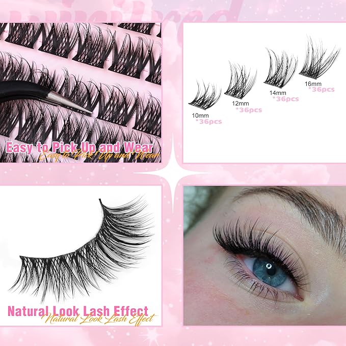 Natural Lash Clusters Wispy Eyelash Clusters Natural Look Cluster Eyelash Extensions C Curvature Lash Extension Individual Lashes Faux Mink Cluster Lashes by Winifred