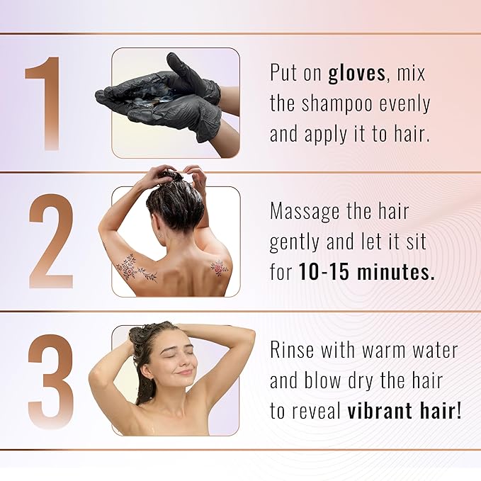 Herbishh Black Shampoo for Gray Hair, Hair Dye Shampoo 3 in 1, 100% Grey Coverage, Instant Permanent Shampoo for Men & Women, Long-lasting & Travel-friendly, Ammonia-free, 30 ml (Pack of 5)