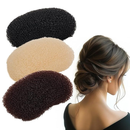 3PCs Volumizing Hair Sponge Inserts with Puff Cushion Clips – Hair Styling Tools for Adding Volume and Fullness for Women and Girls