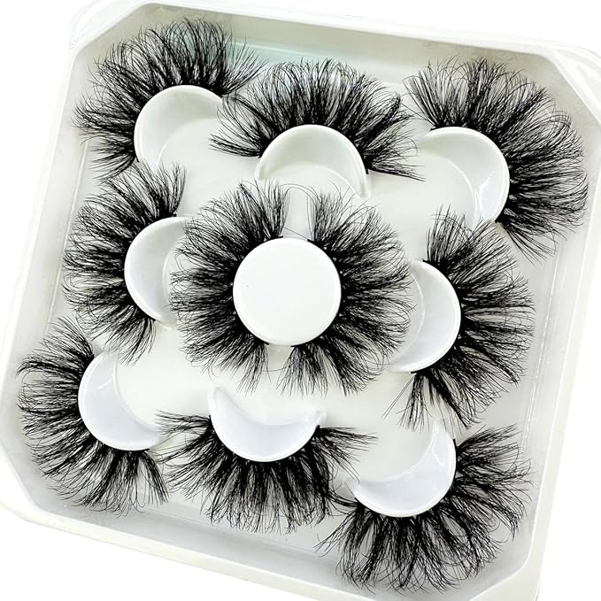 HBZGTLAD new 5 Pairs 25 mm 3d Mink Lashes Bulk Faux with Custom Natural Mink Lashes Pack Short Wholesales Natural False Eyelashes (XM550)