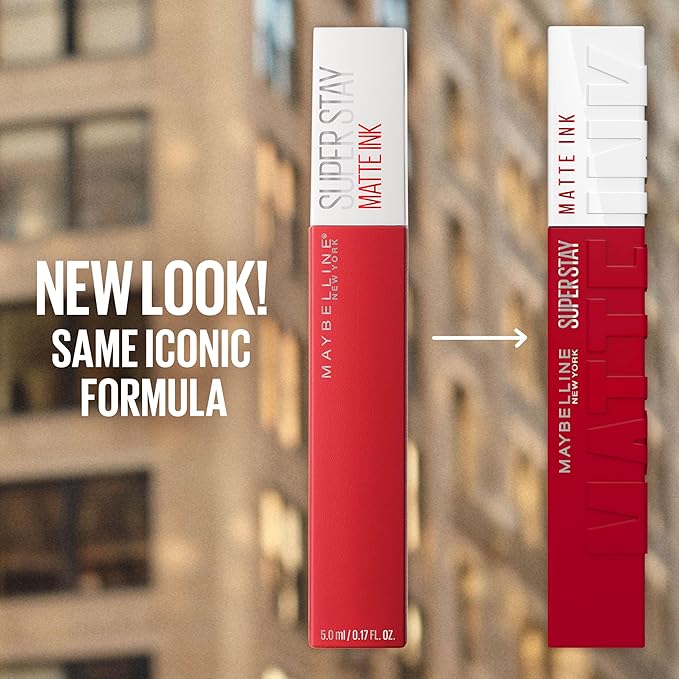 Maybelline Super Stay Matte Ink Liquid Lipstick Makeup, Long Lasting High Impact Color, Up to 16H Wear, Ground-Breaker, Maple Leaf Red, 1 Count, Packaging May Vary