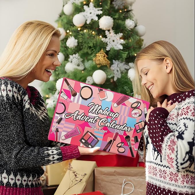 Makeup Advent Calendar 2025 Teen Girls Women Beauty Make Up Advent Calendar, 24 Days 2025 Christmas Countdown Full Makeup Kits Beauty Skincare Sets Gifts For Teen Girls women