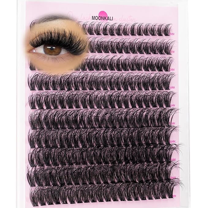 Eyelash Clusters Lash Clusters Mink Thick 60D Cluster Eyelash Extensions 10-18MM 180Pcs Cluster Individual Lashes Gorgeous Wispy Spiky Eyelashes Clusters Extension by MOONKALI