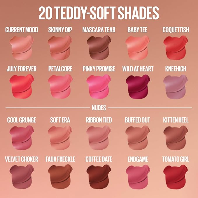 MAYBELLINE Super Stay Teddy Lip Tint, Long Lasting Matte Lipstick For Up To 12HR Wear, July Forever, 1 Count