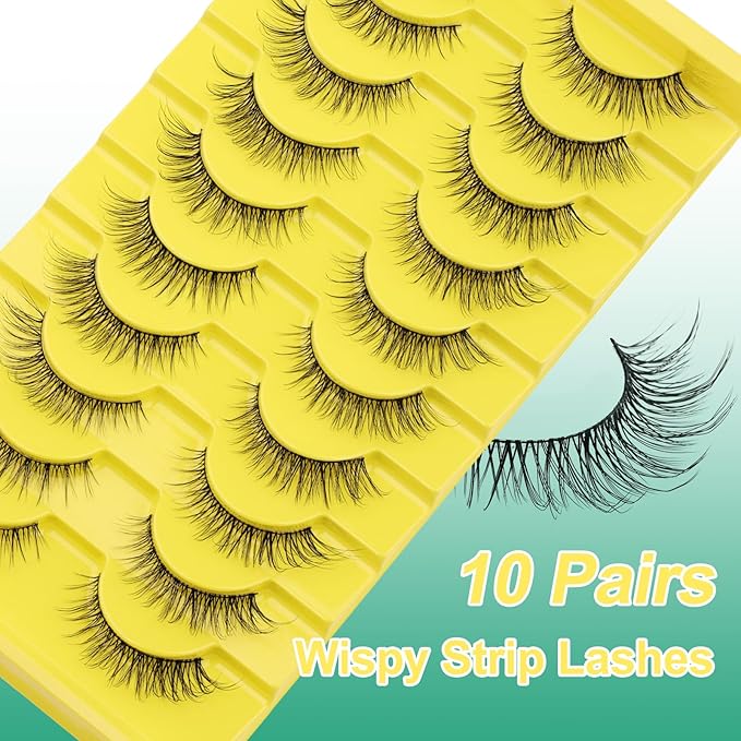 False Eyelashes Natural Look Strip Lashes Cat Eye Fake Eyelashes Soft False Lashes by GEMERRY, 10pairs