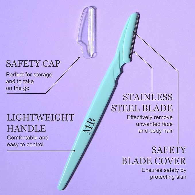 6pc Face Body Razors, Pack Premium Professional Disposable Dermaplaning Tool, Eyebrow Shaver, Smooth Skin Grooming Kit