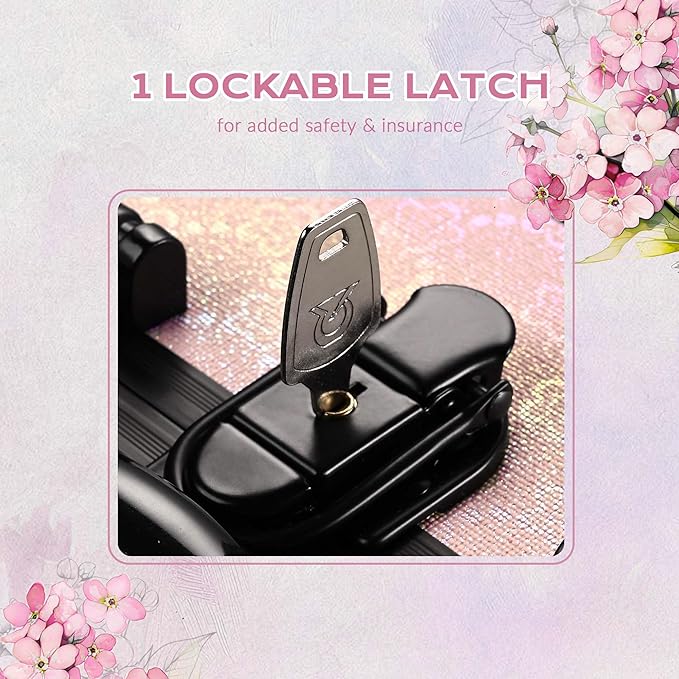 BYOOTIQUE Makeup Train Case with Mirror Small Travel Cosmetic Bag Cosmetology 2-Tier Trays Jewelry Organizer with Lock for Nail Tech Artist Beauty Salon Barbershop,Blush ForgetMeNot