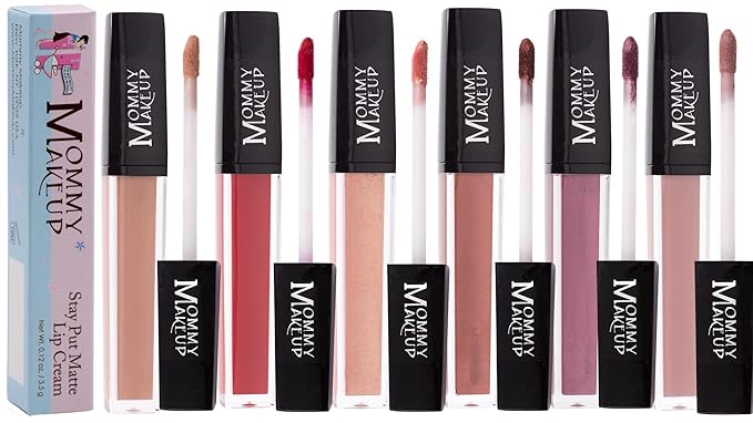Mommy Makeup Stay Put Matte Lip Cream - Kiss-proof, Transfer-proof, Waterproof, Long Lasting Lipstick - Non-Drying Formula Infused with Vitamin E (Heather)