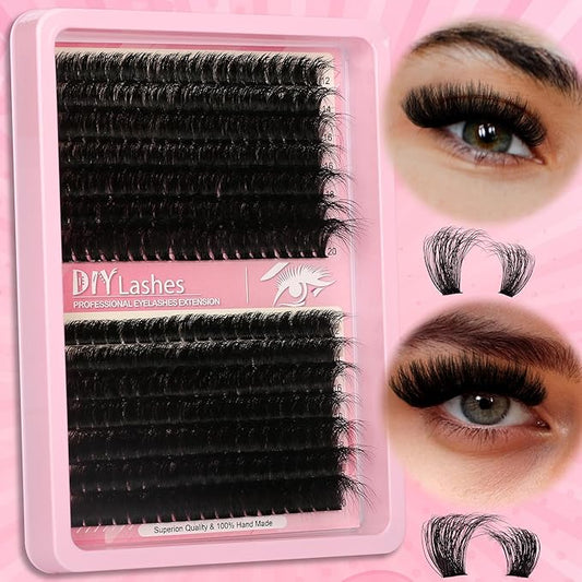 280 Pcs Lash Clusters Extensions Kit - 80D 100D 12-20mm Faux Mink Individual Eye Lash Clusters with D Curl Wispy Lashes for DIY Lash Extension at Home