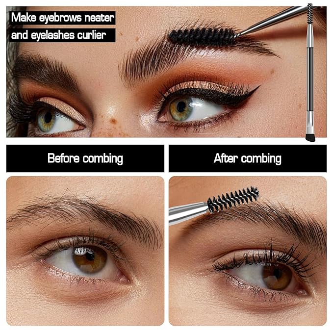 Eyebrow Pencils for Women, Microblading Eyebrow Pen Magical 2-in-1 Dual-Ended Brow Pen with 3D & Precise Brush-Tip Create Natural Hair-Like Brows, Last All-Day(Soft Brown)