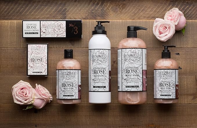 Archipelago Botanicals Charcoal Rose Lotion, Hydrating Charcoal & Rose Body Lotion for Soft & Smooth Skin, Paraben-Free, Phthalate-Free, 18 oz