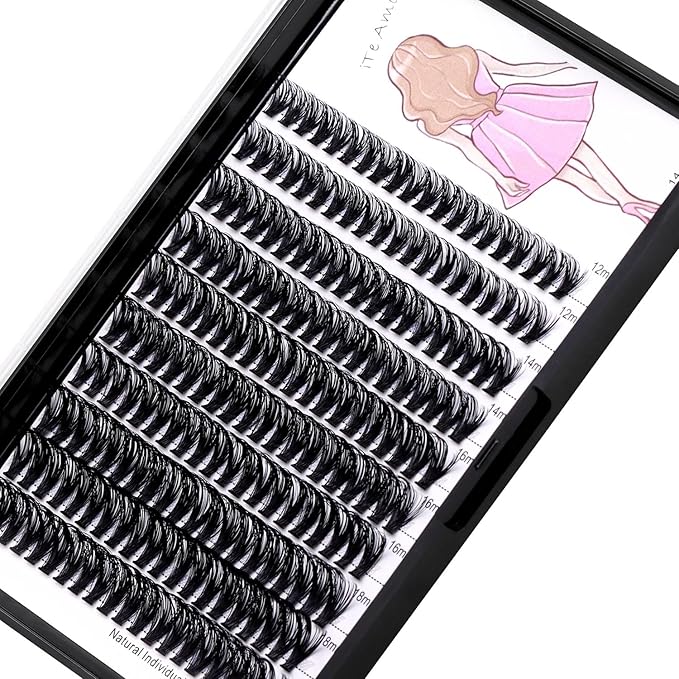 8-22mm to Choose 20D/40D/60D/80D/100D Individual False Eyelashes Makeup Cluster Eyelashes Thickness 0.07mm D Curl Natural long Black Soft 3D Eye Lashes Extensions (40D-12-14-16-18MM Kit)