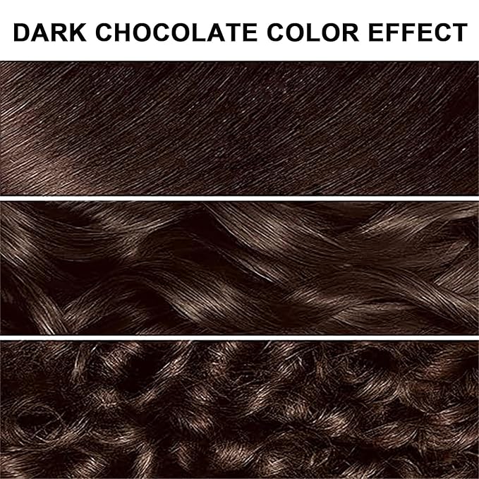 Dark Chocolate Hair Dye Shampoo 3 in 1 for Gray Hair, Herbal Hair Color Shampoo for Men and Women 500ml- 100% Gray Coverage, Dark Chocolate Brown Hair Dye for Dark hair Colors in Minutes