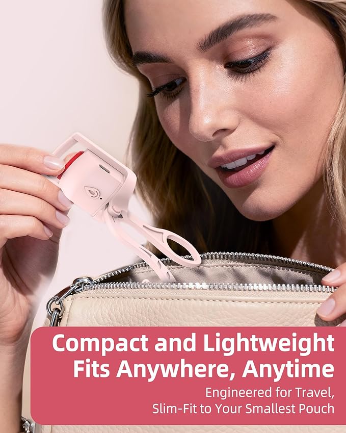 2PCS Heated Eyelash Curler, 5S Fast Heating Electric Eyelash Curler, Safe Anti-Scald Eyelash Curlers with Silicone Pad, Type-C Quick Charge, Intelligent Temp Control, 24H Long-Lasting Curls