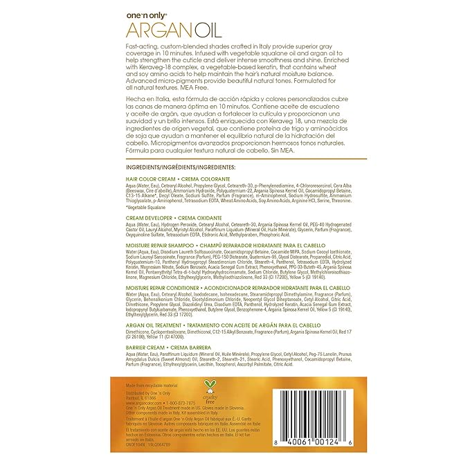 One 'N Only Fast 10 Permanent Hair Color Kit - Hair Dye for Women with Argan Oil to Maintain Moisture Balance - Advanced Micro-Pigments for Natural Tones (4N Medium Brown)