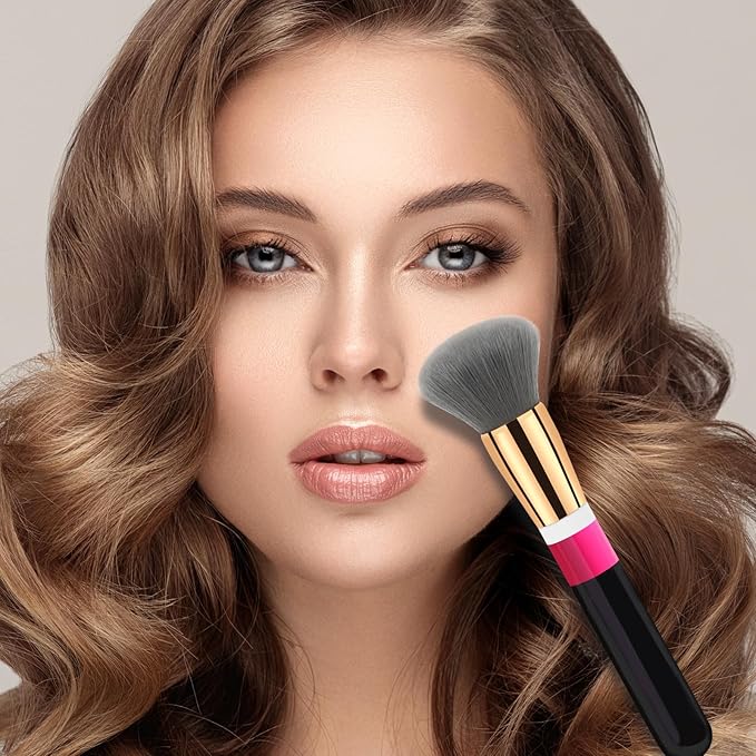 Foundation Brush Makeup Brushes Powder Flawless Powder Brush Highlighter Brush Blush Brush with Wooden Handle Aluminum Tube Perfect for Blending, Buffing Liquid, Powder, Foundation, Cream, Concealer