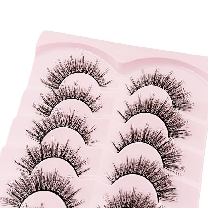 Natural Look Lashes Yasnai Wispy Cat Eye Lashes False Eyelashes Lashes Fake Lashes Eyelashes 7 Pairs Pack