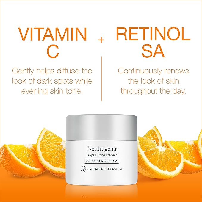 Neutrogena Rapid Tone Repair Retinol + Vitamin C Face Moisturizer, Dark Spot Corrector, Anti-Aging Face Cream for Even Tone 1.7 oz + Trial Size Hydro Boost Facial Cleanser, 0.5 fl. oz