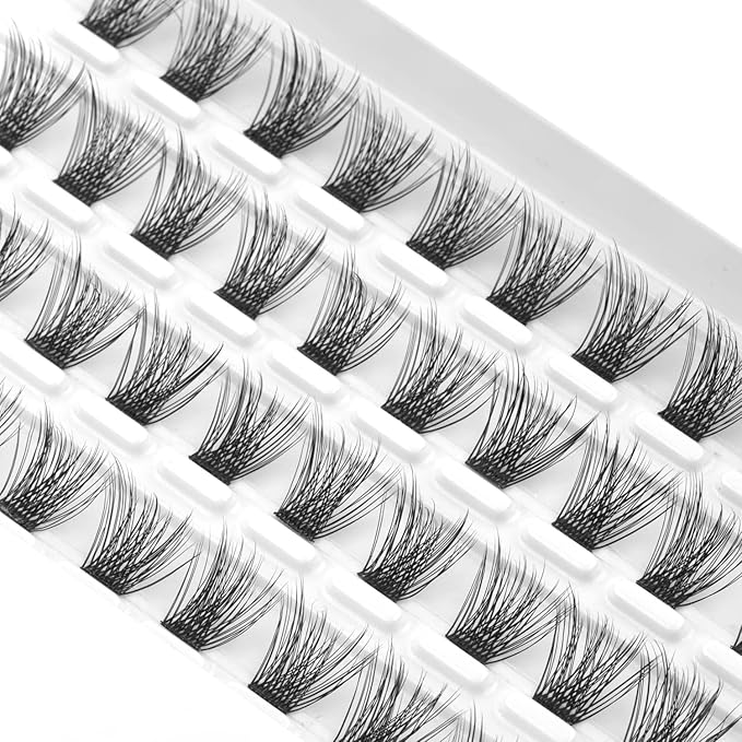 DIY Eyelash Extension, Individual Lashes, 3D Effect Reusable 40 Cluster Lashes, C Curl Fluffy Wispy Individual Eyelash Clusters for Home Eyelash Extensions (12mm)