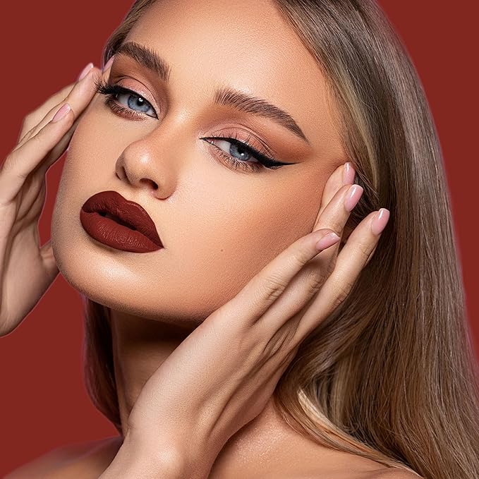 3Pc Matte Liquid Lipsticks for Women Dark Red Purple Pink Lipstick Cruelty Free Long Lasting Lip Color, DM18+DM20+DM26