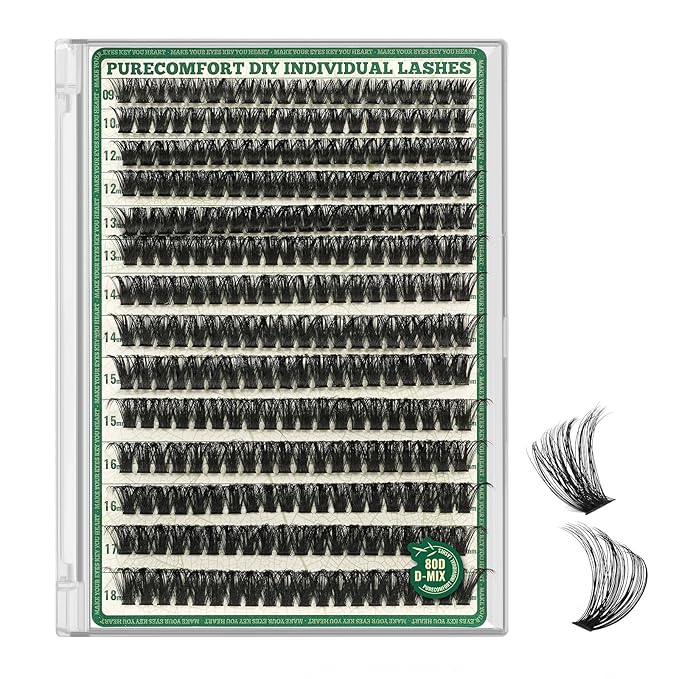Lash Clusters 280Pcs Eyelash Clusters KEYYOU 80D 0.05D Curl 9-18MIX Clusters Lashes Super Soft Cluster DIY Eyelash Extension at Home(80D-0.05D,9-18MIX)