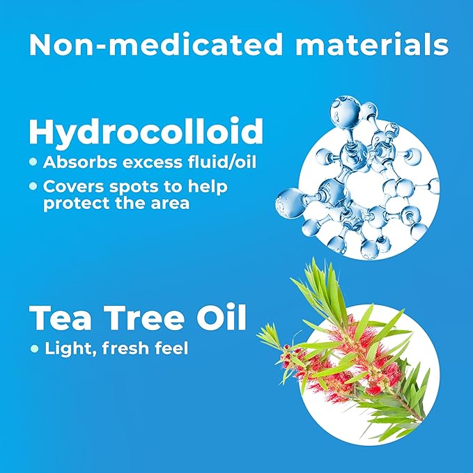 Pimple Patches for Face (240 Patches), Hydrocolloid Acne Patches with Tea Tree Oil, Pimple Stickers - Acne Pimple Patches For Face - Zit Patches