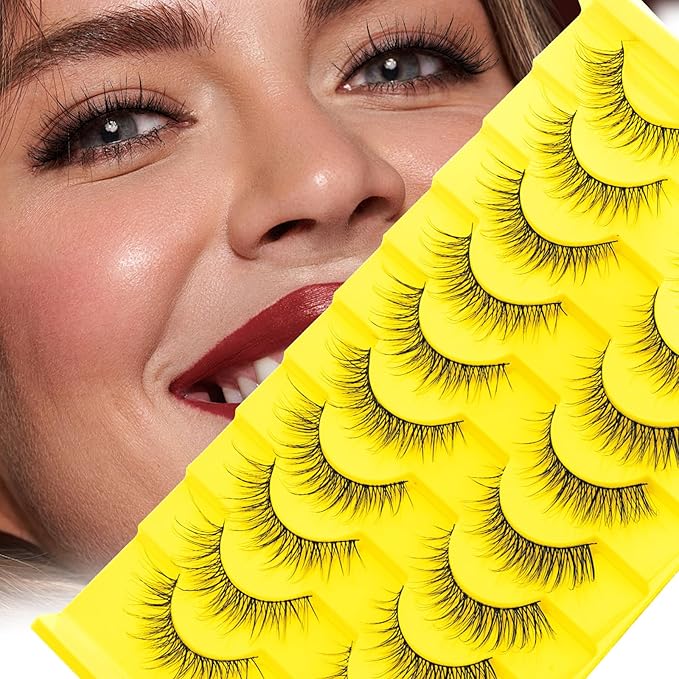 False Eyelashes Natural Look Strip Lashes Cat Eye Fake Eyelashes Soft False Lashes by GEMERRY, 10pairs