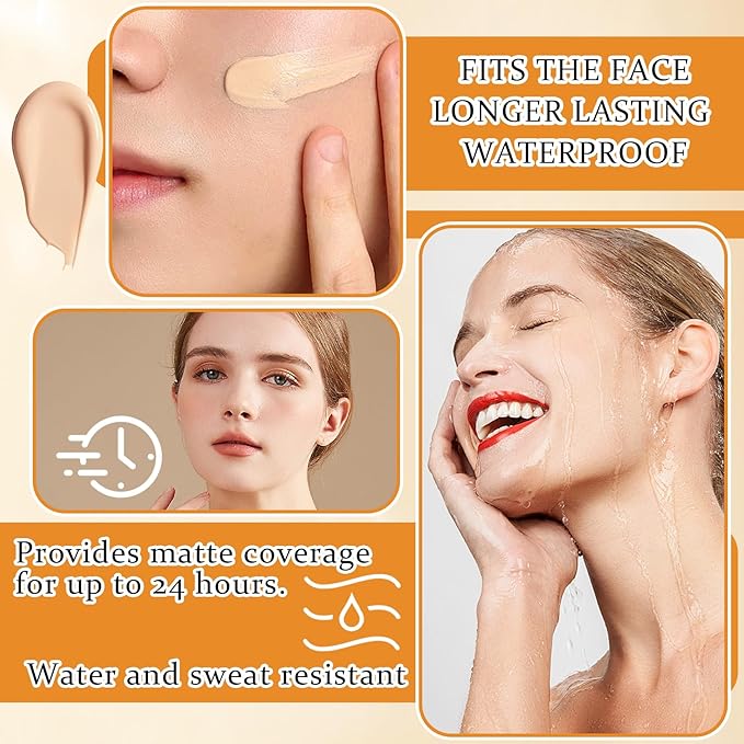 2Pcs Mushroom Head Air Cushion CC Cream Foundation Makeup,Moisturizing BB Cream Face Makeup Liquid Foundation,Long Lasting Full Coverage Concealer for All Skin Types（Natural）C