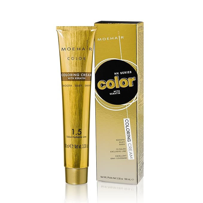 MOEHAIR 7NN Permanent Hair Color (Blonde Intense) | Hair Color for 100% Gray Coverage | Infused with Keratin | Adds Shines & Smoothens Hair | Non-Drippy | Double Pigmented (3.38 Fl. Oz)
